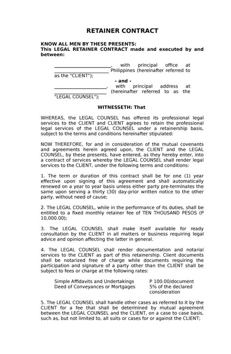 retainers fee in tagalog|The Freelancer Guide To Retainer Contracts .